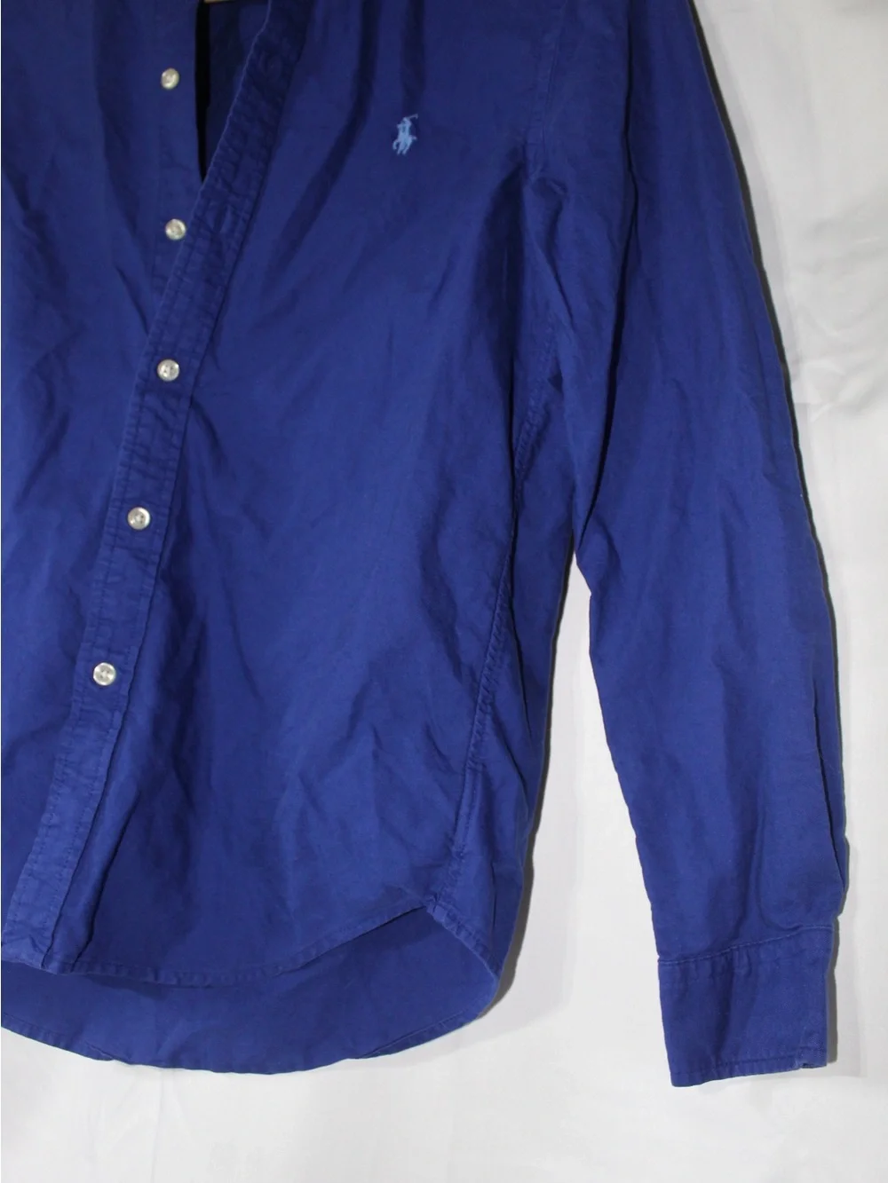 Ralph Lauren Blue Long-Sleeve Casual Button-Down Shirt 100% cotton L 14/16